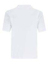 Weißer kurzärmliger poloshirt piqué mit klassischem kragen und neat stitching für unkomplizierten athleisure-look stay fresh