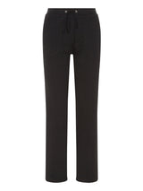 Schwarze joggpants sportiv stay fresh mit geradem bein, kordelbund und metallösen von hajo mode