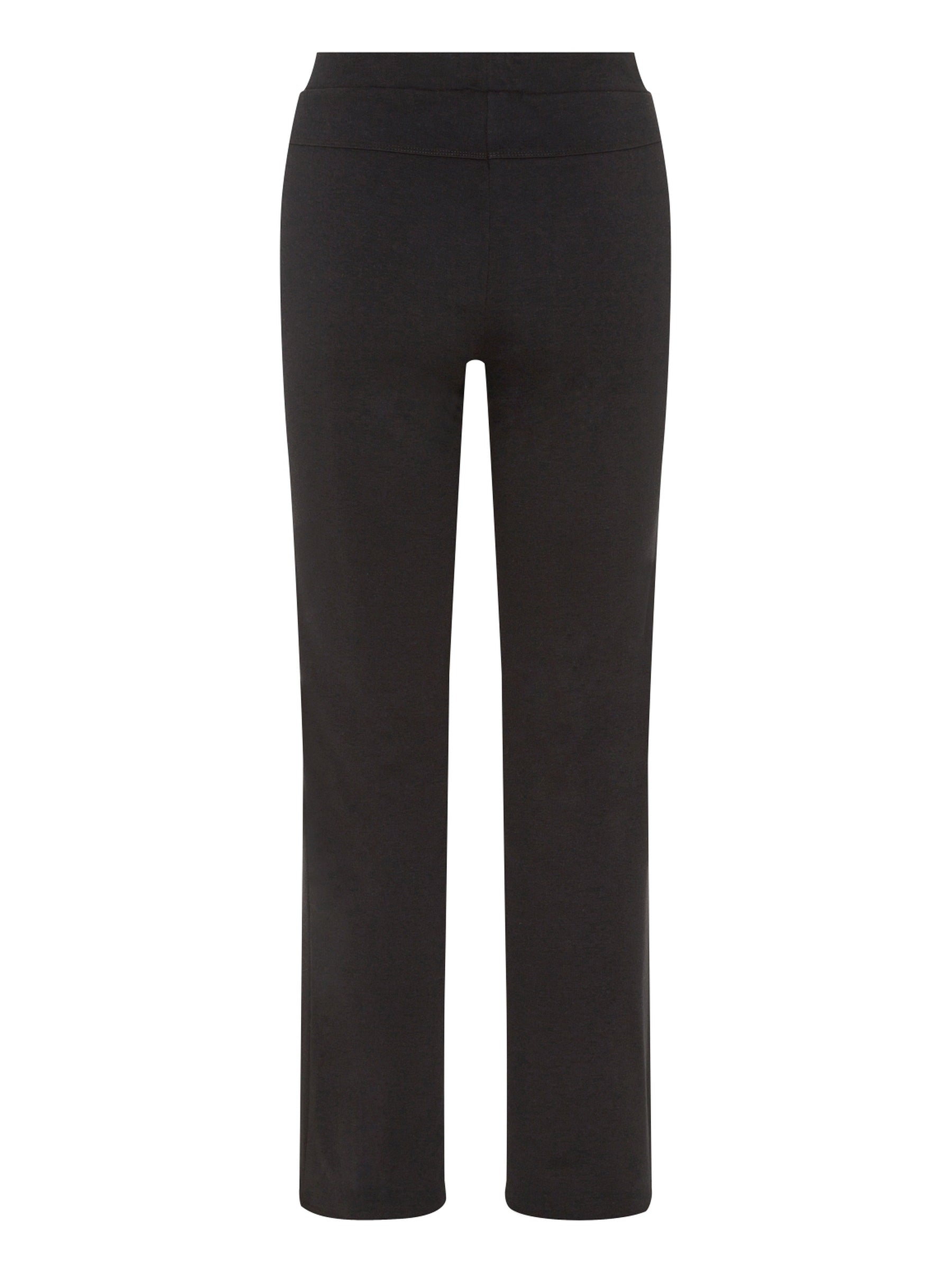 Schwarze joggpants sportiv high waist mit glattem, elegantem stoff und geradem schnitt von hajo mode sportiv stay fresh
