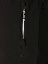 Black zippered pocket with silver zipper pull and subtle embroidered logo on joggpants sportiv stay fresh by hajo mode
