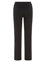 Schwarze hochgeschnittene Stretch-Hosen mit einem schlanken, modernen Design.