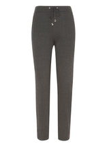 Dunkelgraue heathered joggpants sportiv mit kordelzugbund und silbernen metallenden von hajo mode sportiv stay fresh