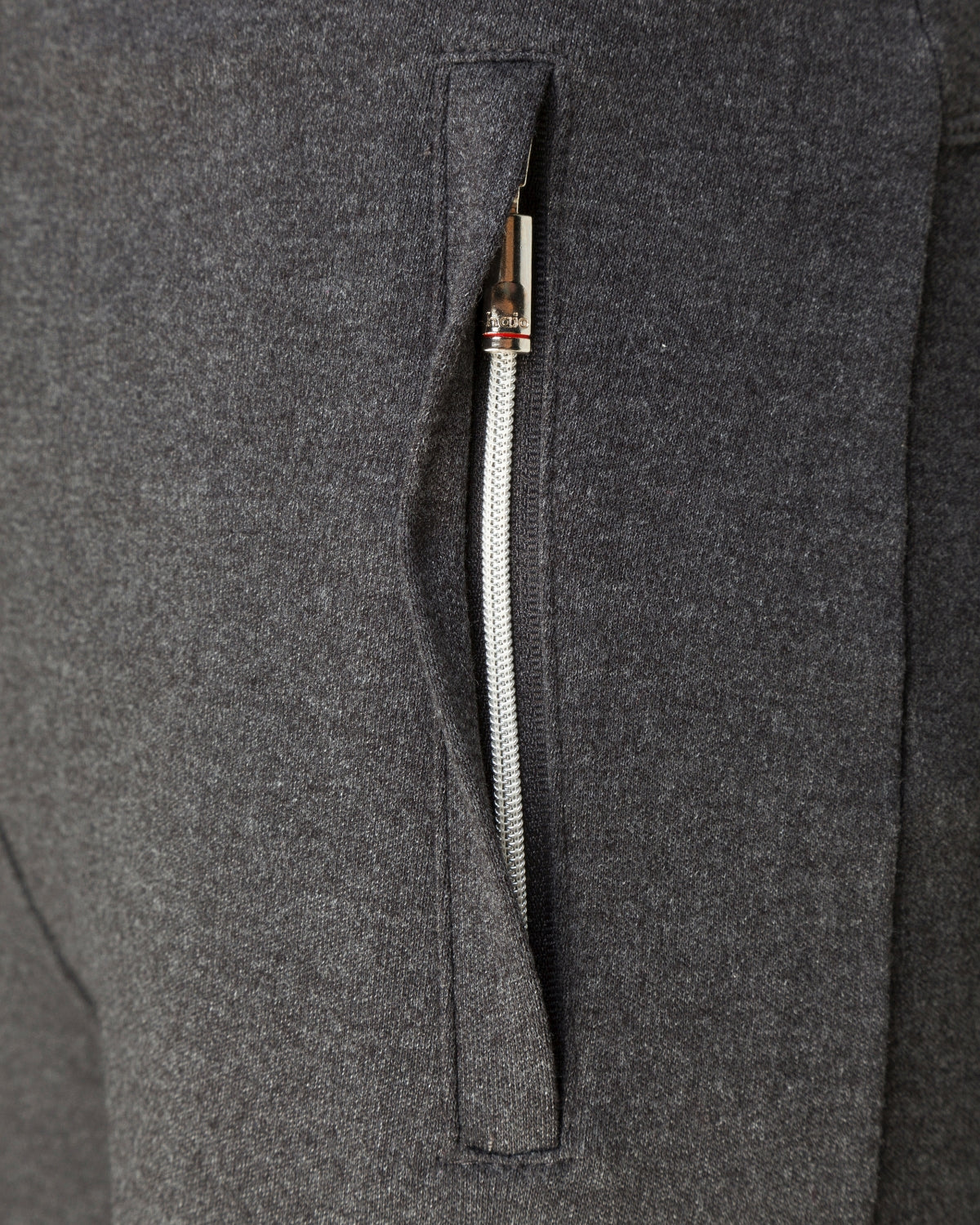 Graue Woll-Reißverschluss-Tasche