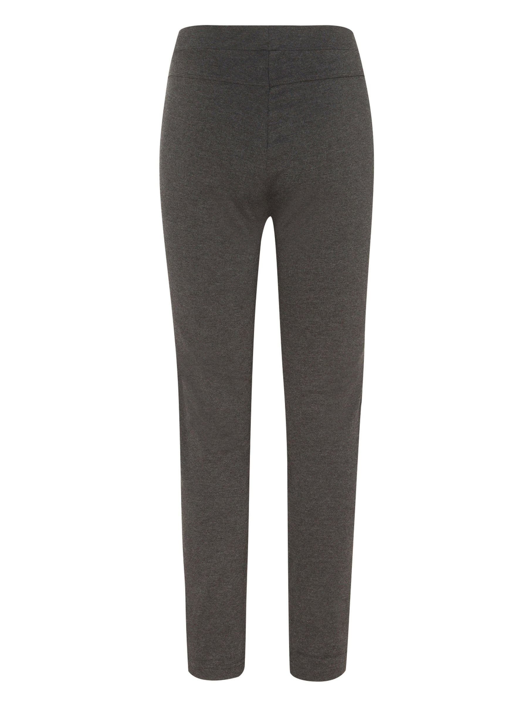 Dunkelgraue joggpants sportiv aus elastischem, glattem stoff mit hochtailliertem schnitt und stay fresh® technologie