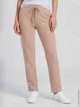 Beige joggpants sportiv stay fresh mit weichem, elastischem stoff und tapered legs von hajo mode