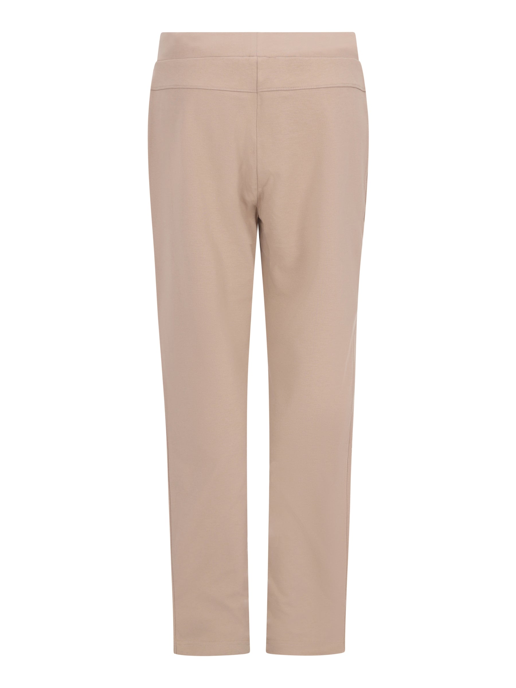 Beige joggpants sportiv stay fresh mit geradem schnitt, elastischem bund und glattem, maßgeschneidertem stoff von hajo mode