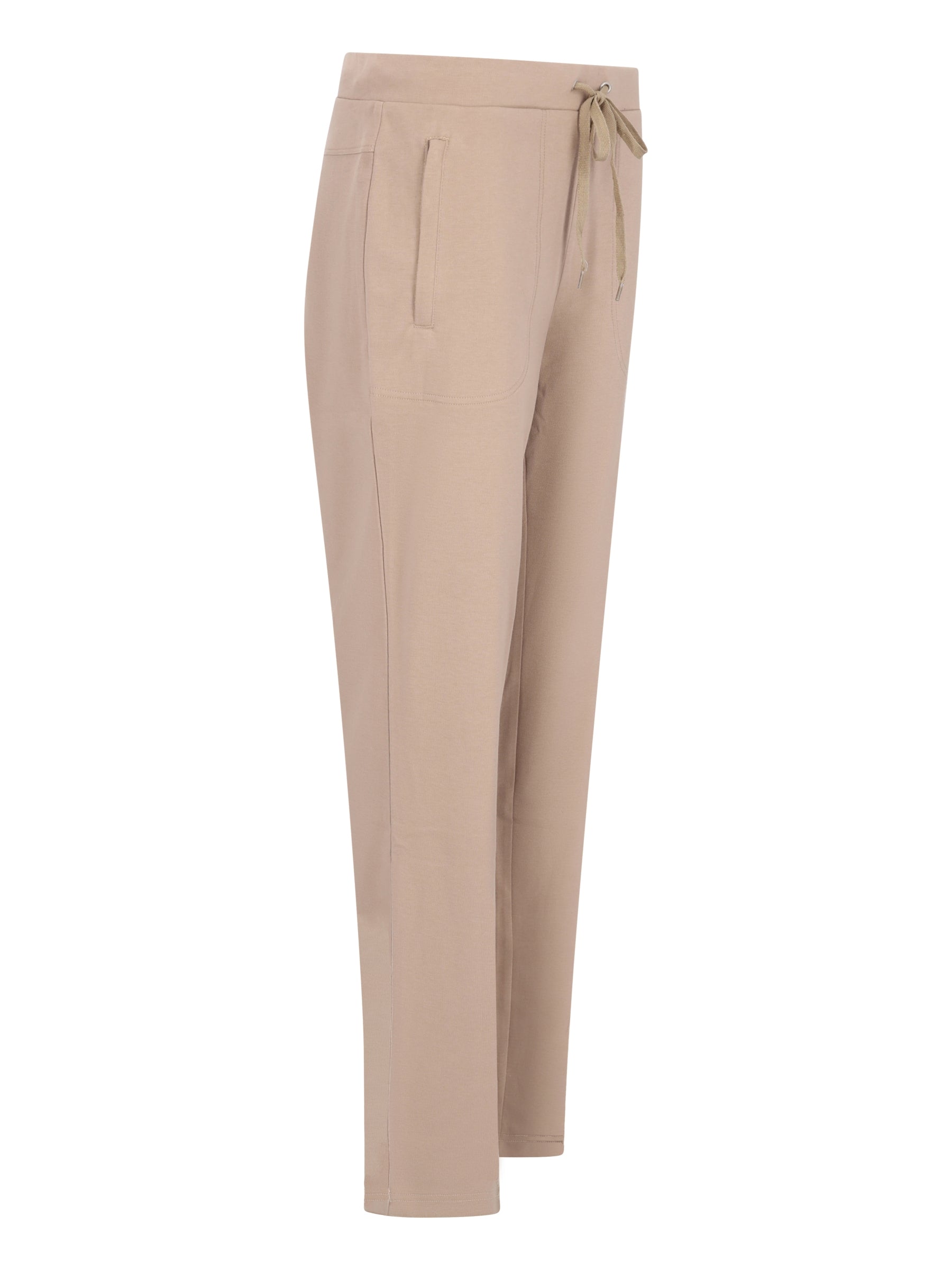 Beige joggpants sportiv stay fresh mit relaxed fit und dezenten seitentaschen von hajo mode