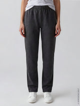 Dunkelgraue sweathose von hajo-mode mit elastischem bund und pflegeleichtem material in relaxed-fit schnitt