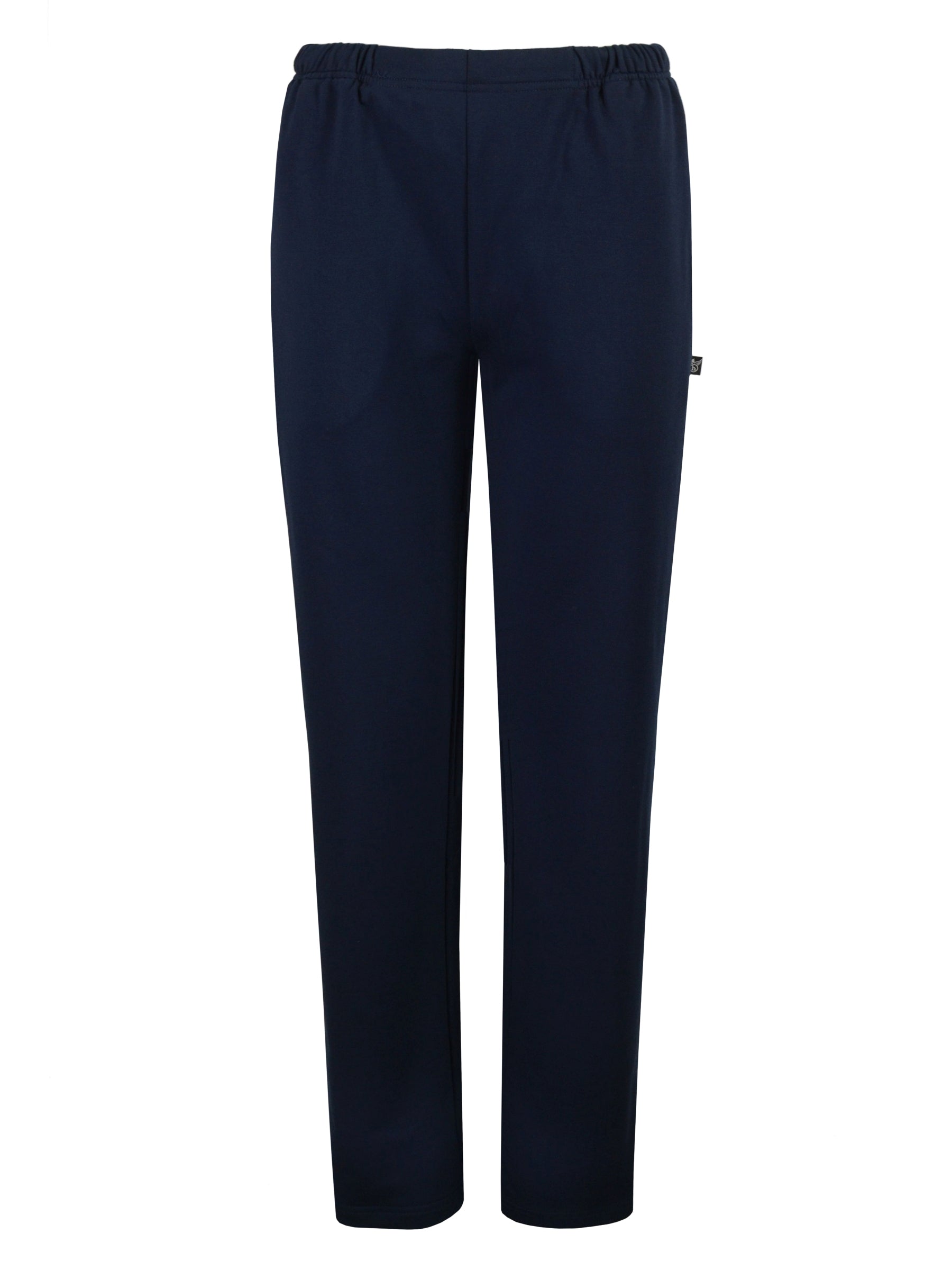 Navyblaue sweathose mit elastischem bund und geradem schnitt pflegeleicht von hajo mode
