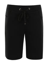 Schwarze bermuda interlock stay fresh® shorts mit glattem, schlankem stoff und dezenten seitentaschen