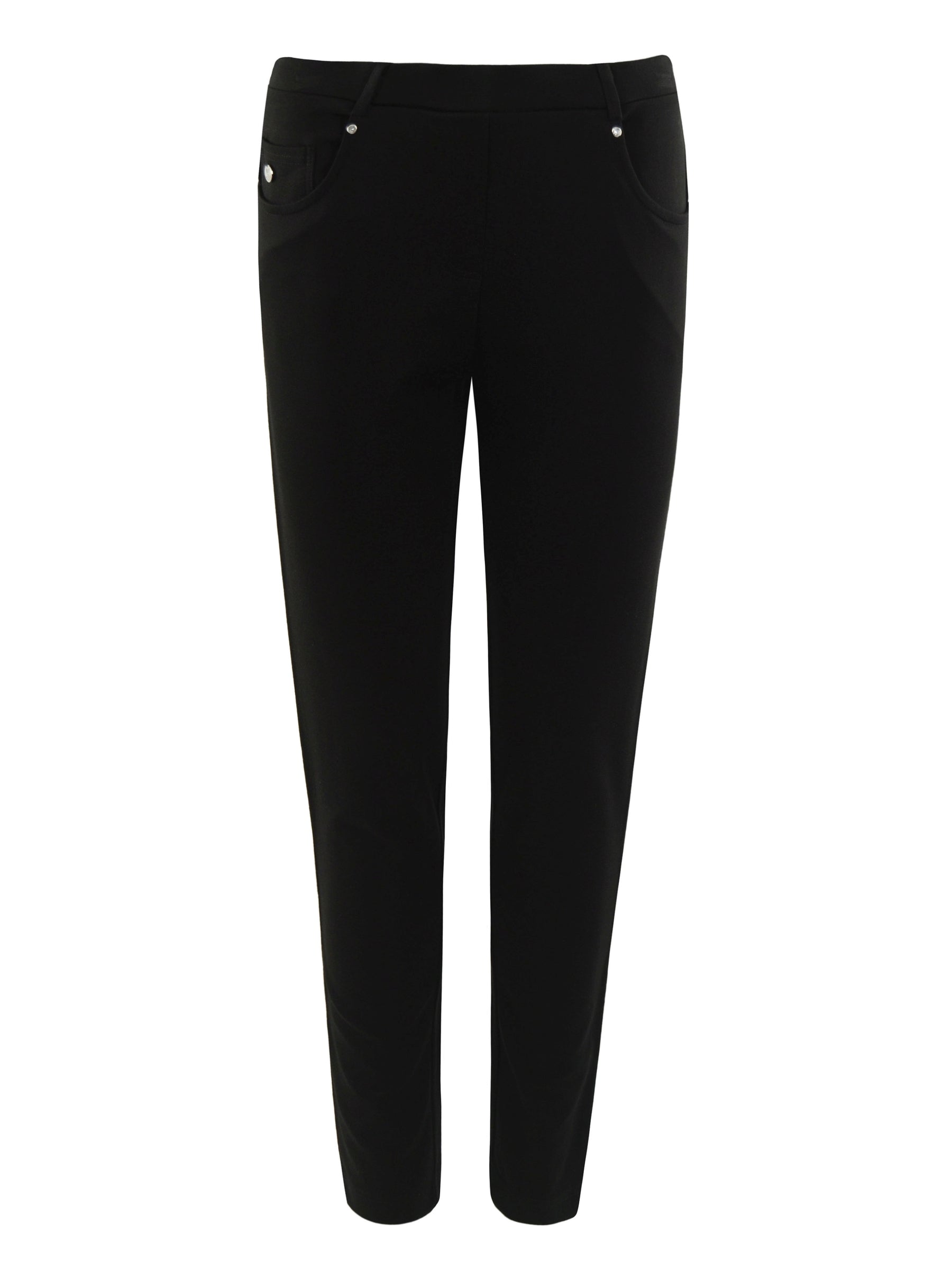 Black slim-fit five-pocket hose bi-stretch with silbernen knopfakzenten für mehr joy of life