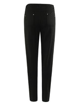 Schwarze five-pocket hose aus bi-stretch mit silbernen knöpfen auf der rückseite für joy of life