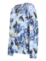 Blusendruck mit langen Ärmeln und rundem Ausschnitt.