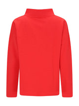 Heller roter Langarm-Rollkragenpullover Sweatshirt 1/1 Arm, glatte Oberfläche