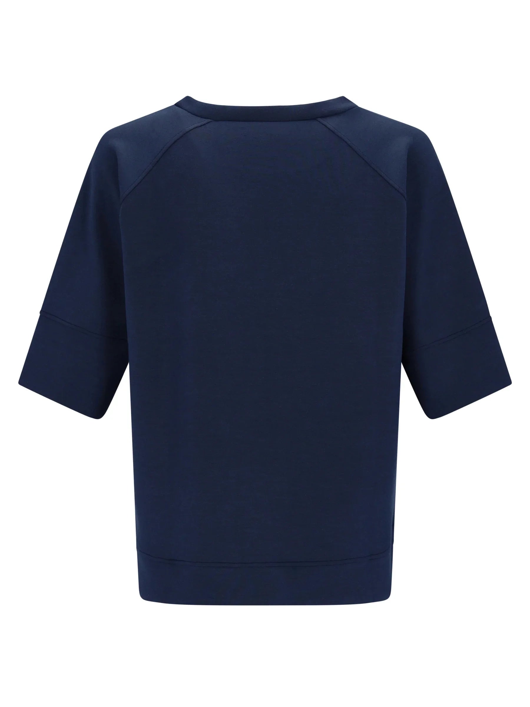 Marineblaues kurzärmliges Sweatshirt mit Raglanärmeln und Bündchen