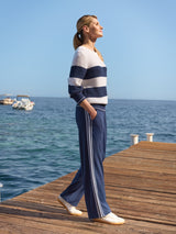 Sweathose weite Form seitlicher Streifenbesatz