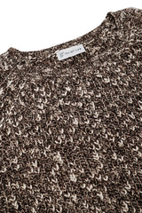Pullover Bouclé Glanz in gemütlichem, strukturiertem Strick mit braun-cremefarbener melierter Optik aus weichem, dickem Garn