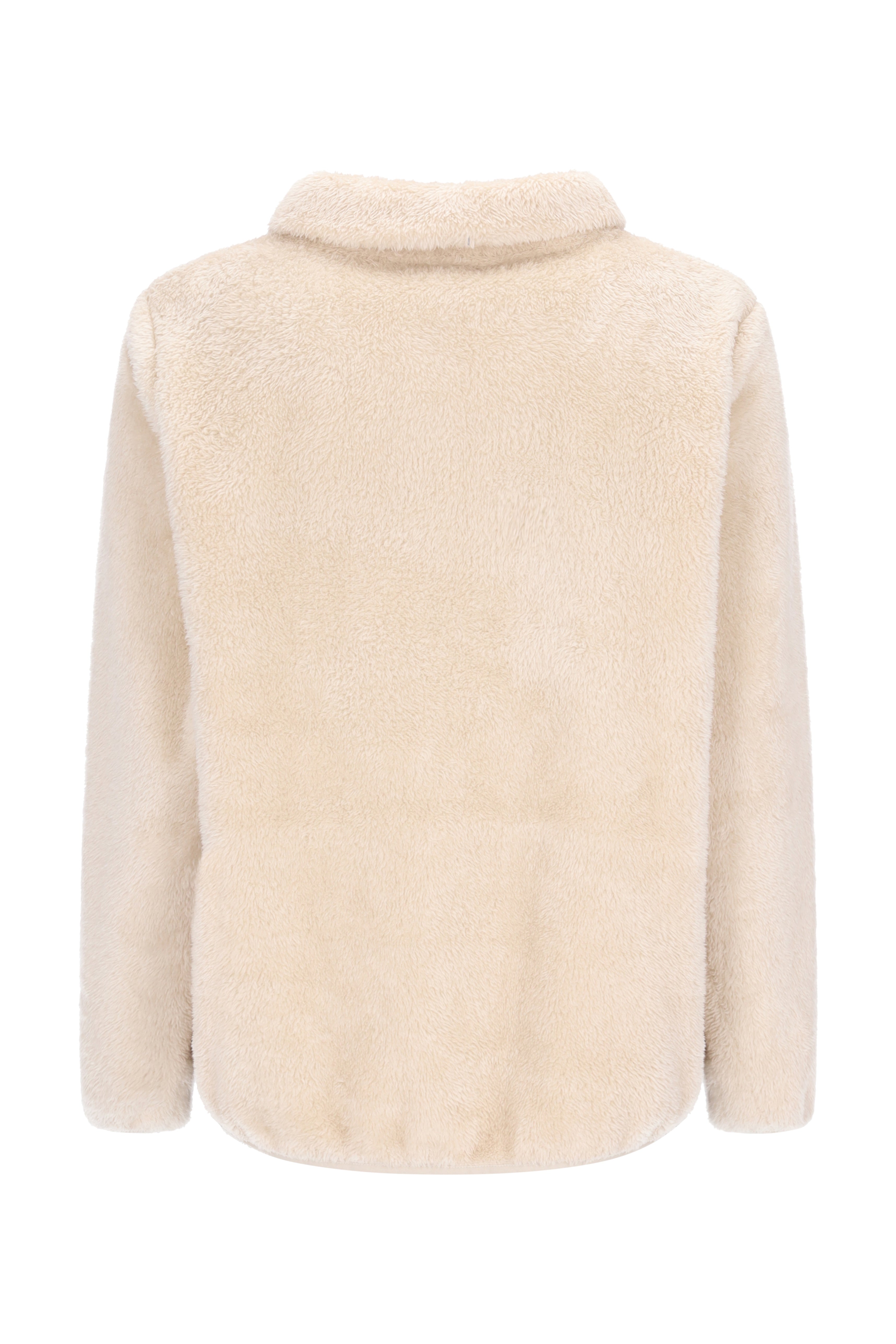 Creamfarbene teddy jacke aus weichem, plüschigem kunstpelz mit kuscheligem kragen