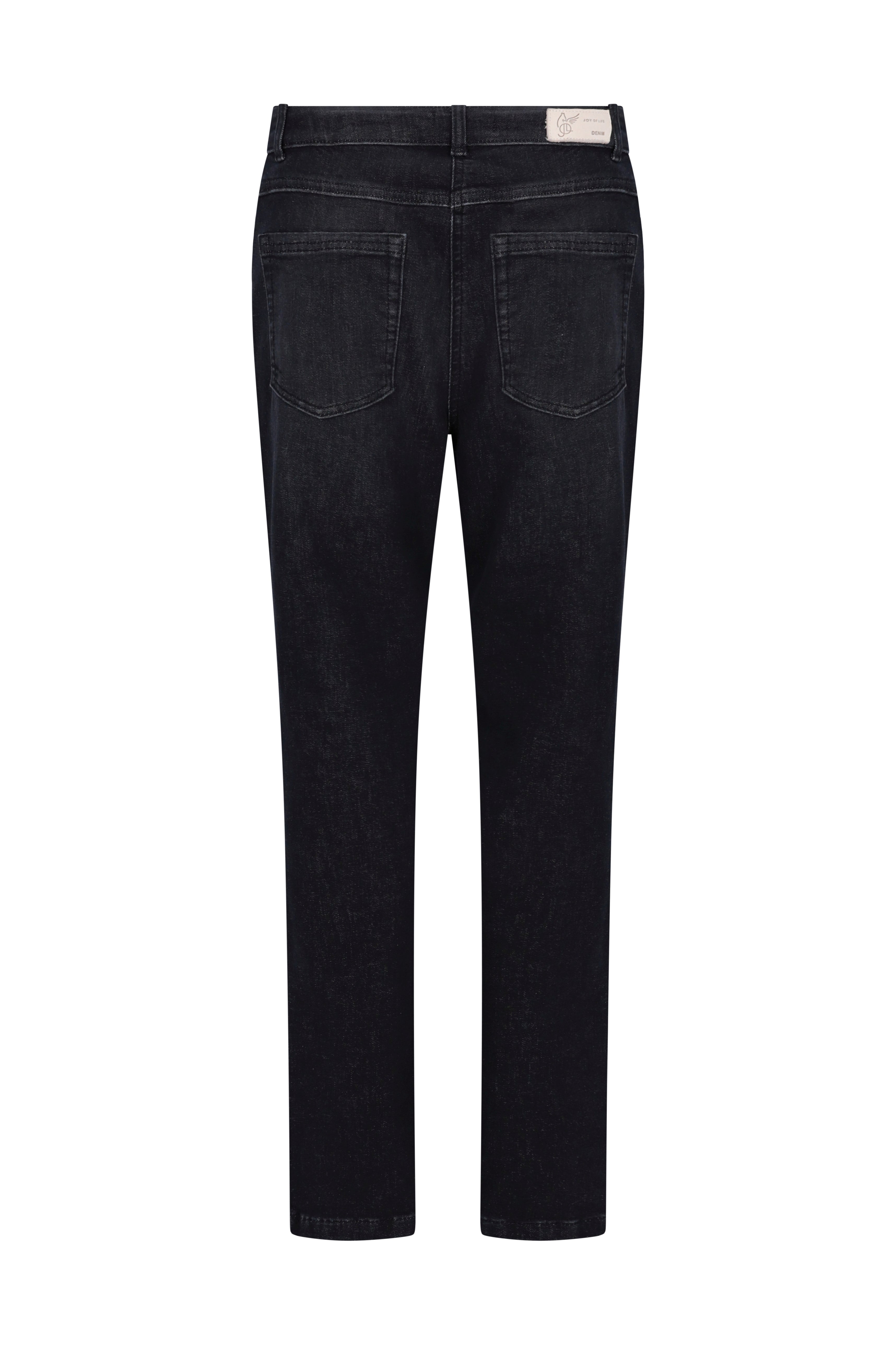 Schwarze jeans 5-pocket aus denim mit slim fit und subtilen verblassungen am oberschenkel
