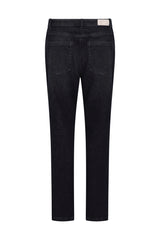 Schwarze jeans 5-pocket aus denim mit slim fit und subtilen verblassungen am oberschenkel