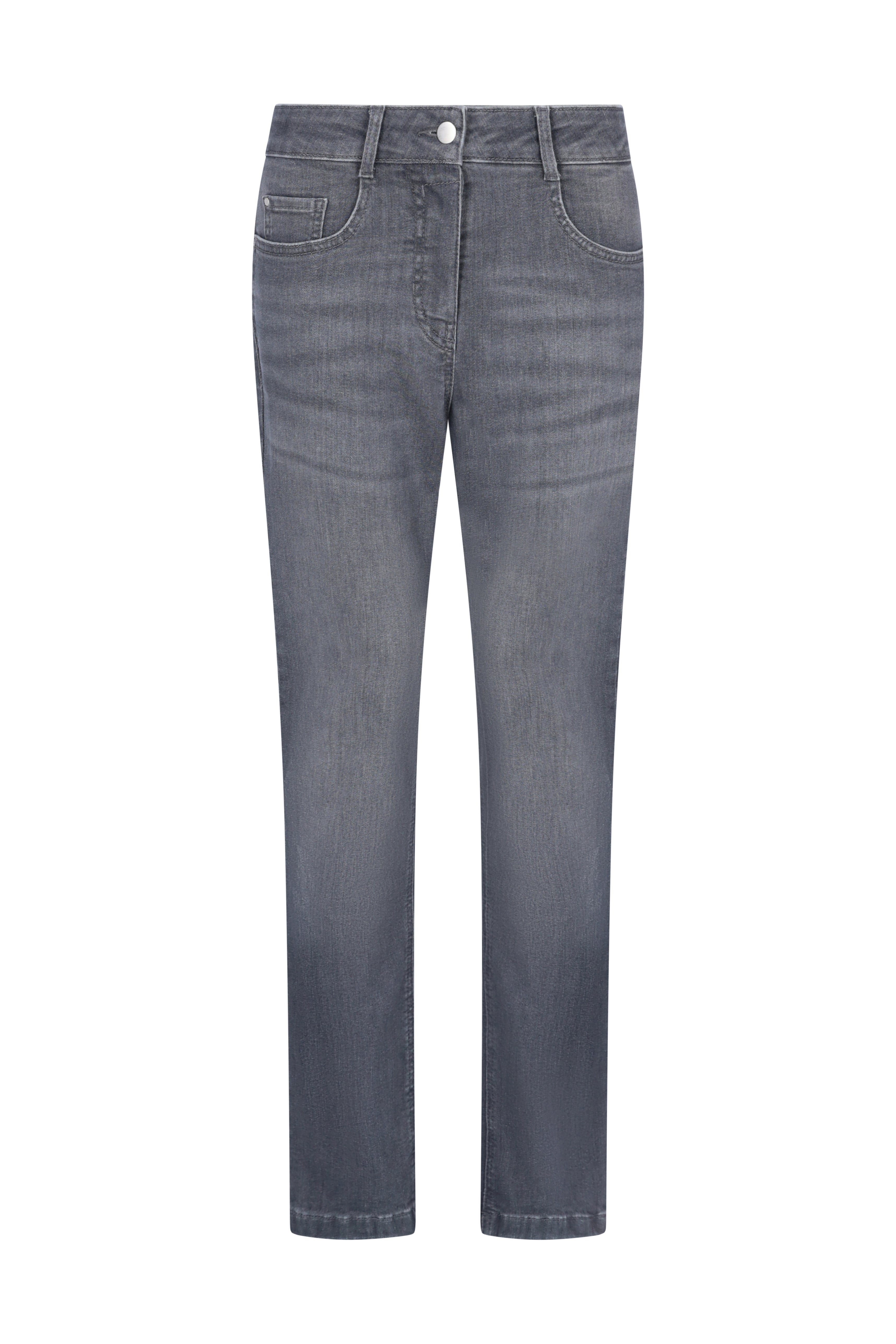 Dunkelgraue jeans 5-pocket aus denim mit geradem bein und klassischem fünf taschen design