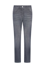 Dunkelgraue jeans 5-pocket aus denim mit geradem bein und klassischem fünf taschen design