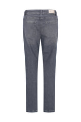 Dunkelgraue jeans 5-pocket aus denim mit geradem bein und klassischen gesäßtaschen auf der rückseite
