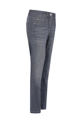 Dunkelgraue denim jeans 5-pocket mit geradem bein und klassischem fünf-taschen-design
