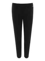 Damen 7/8 interlock- stretchhose in schwarz mit schlanker passform und dezenten nahtdetails für joy of life