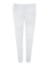 Weiße slim fit damen interlock stretchhose mit klassischem fünf taschen design joy of life