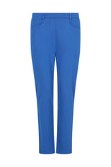 Helle blaue damen 7/8 interlock stretchhose mit geradem bein und tailliertem schnitt für die joy of life