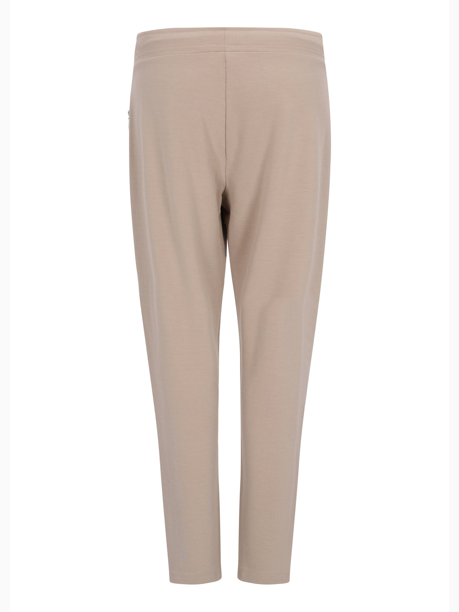 Beige slim-fit jersey joggpants aus formstabilem interlock stretch mit taillenzug und modernem design