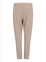 Beige slim-fit jersey joggpants aus formstabilem interlock stretch mit taillenzug und modernem design