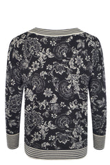 Damen Pullover mit zweifarbigem Alloverprint - 19384-100-40 - Hajo Mode