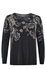 Damen Pullover mit 2-farbigem Print