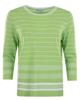 Damen Pullover, Streifenmix, 3/4 Arm