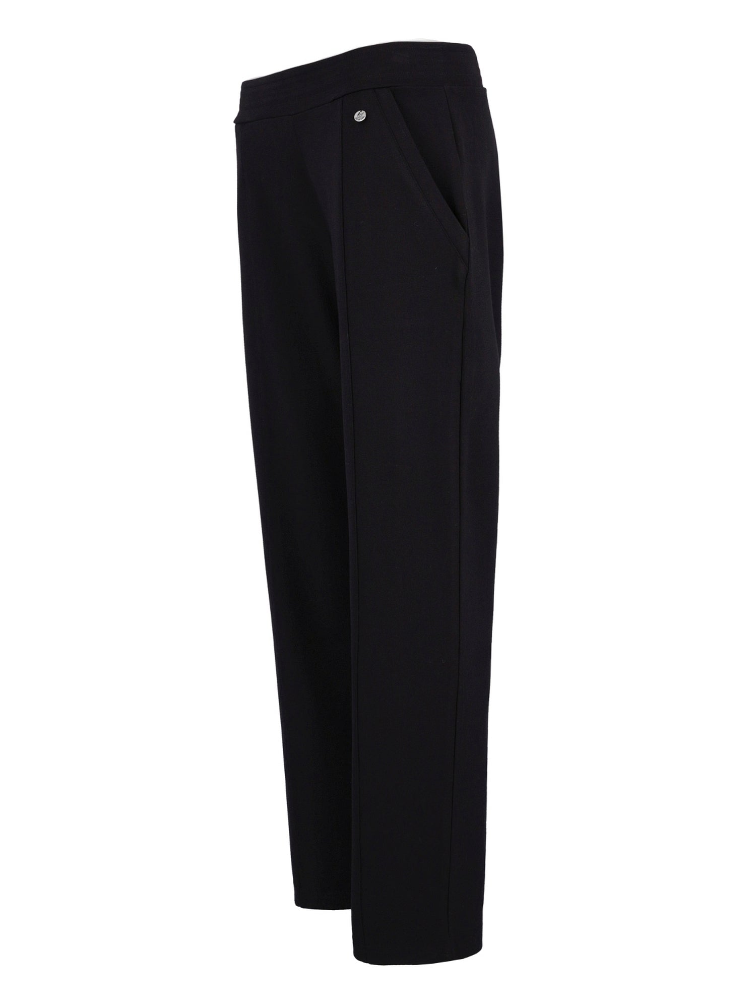 Schwarze Woll-Hosenträger mit Knopf- und Reißverschluss, geeignet für formelle oder halbformelle Anlässe.