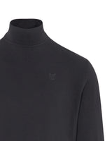 Schwarzer Rollkragenpullover mit Mock Neck.