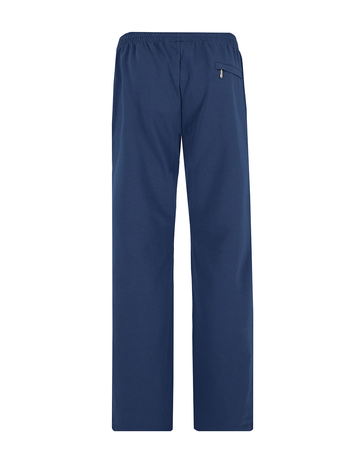 Marineblaue Hose mit geradem Bein und elastischem Bund.