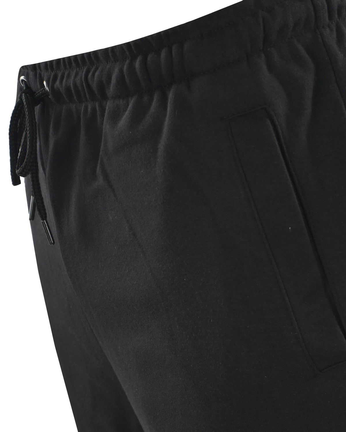 Schwarze Jogginghose mit Kordelzug, Seitentaschen und elastischem Bund