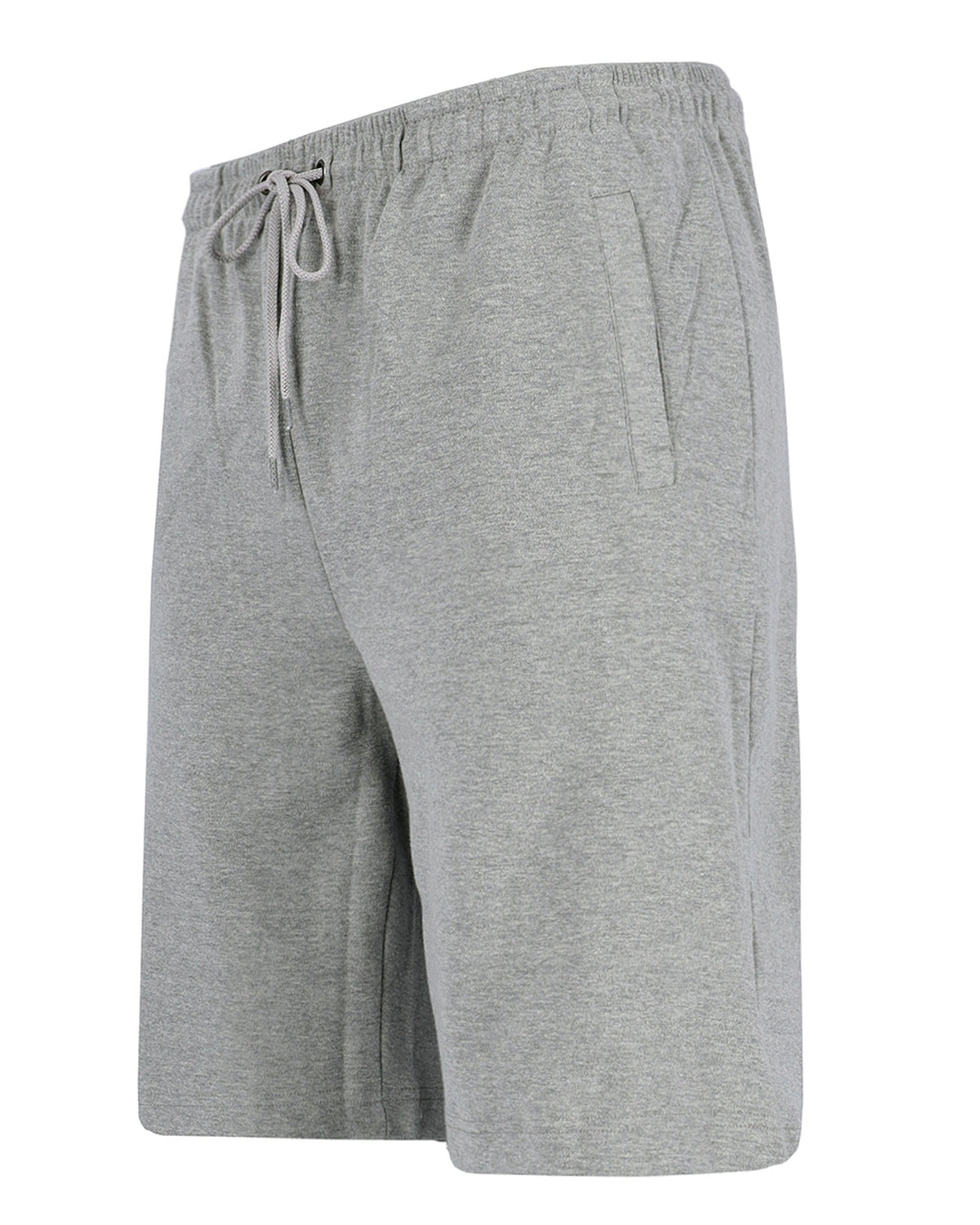 Graue Baumwollshorts mit Kordelzug und Taschen.