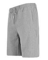 Graue Baumwollshorts mit Kordelzug und Taschen.