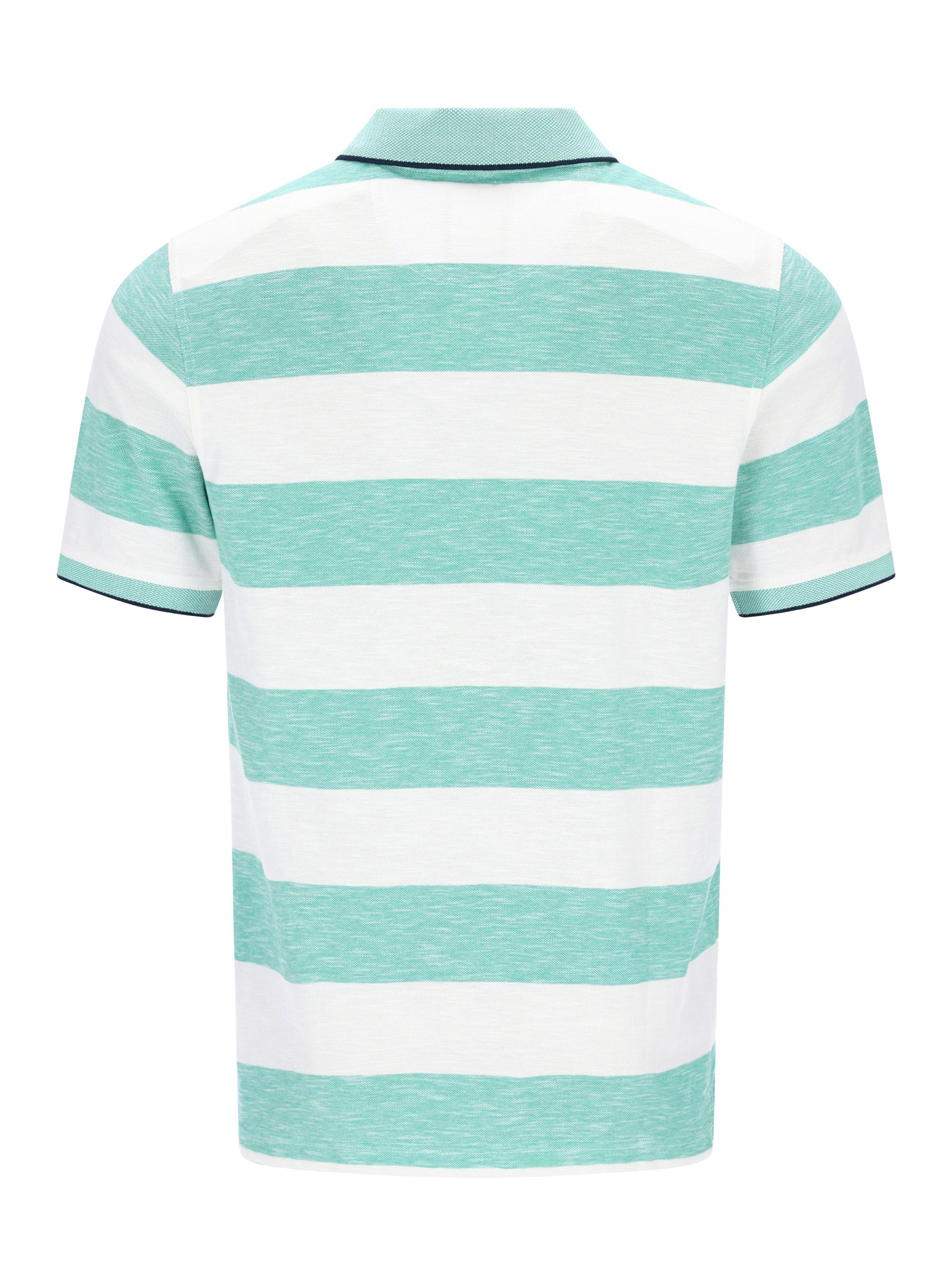 Herren Polopiqué Riviera Polo: mintgrün-weiße Streifen, schwarze Akzente