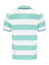 Herren Polopiqué Riviera Polo: mintgrün-weiße Streifen, schwarze Akzente