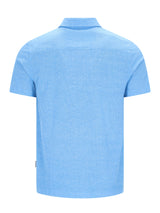 Hellblaues Kurzarm-Poloshirt allover bedruckt in Stay Fresh Qualität mit subtiler Webstruktur