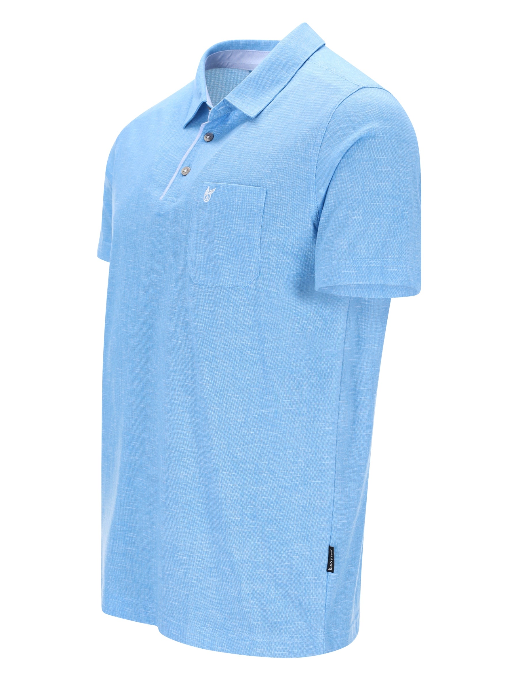 Hellblaues bedrucktes Poloshirt Stay Fresh Qualität, Vorderseite