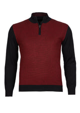 H Pullover Zip gemustert