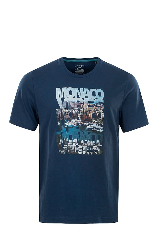 Herren T-Shirt Rundhals ’Monaco Vibes’ - 27402-638-L - Hajo Mode