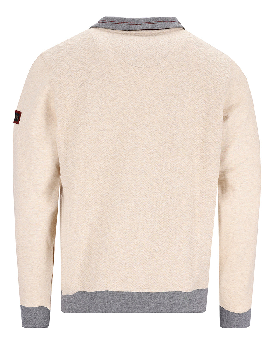 Strukturiertes Sweatshirt mit Stehkragen - 27440-277-48 - Hajo Mode