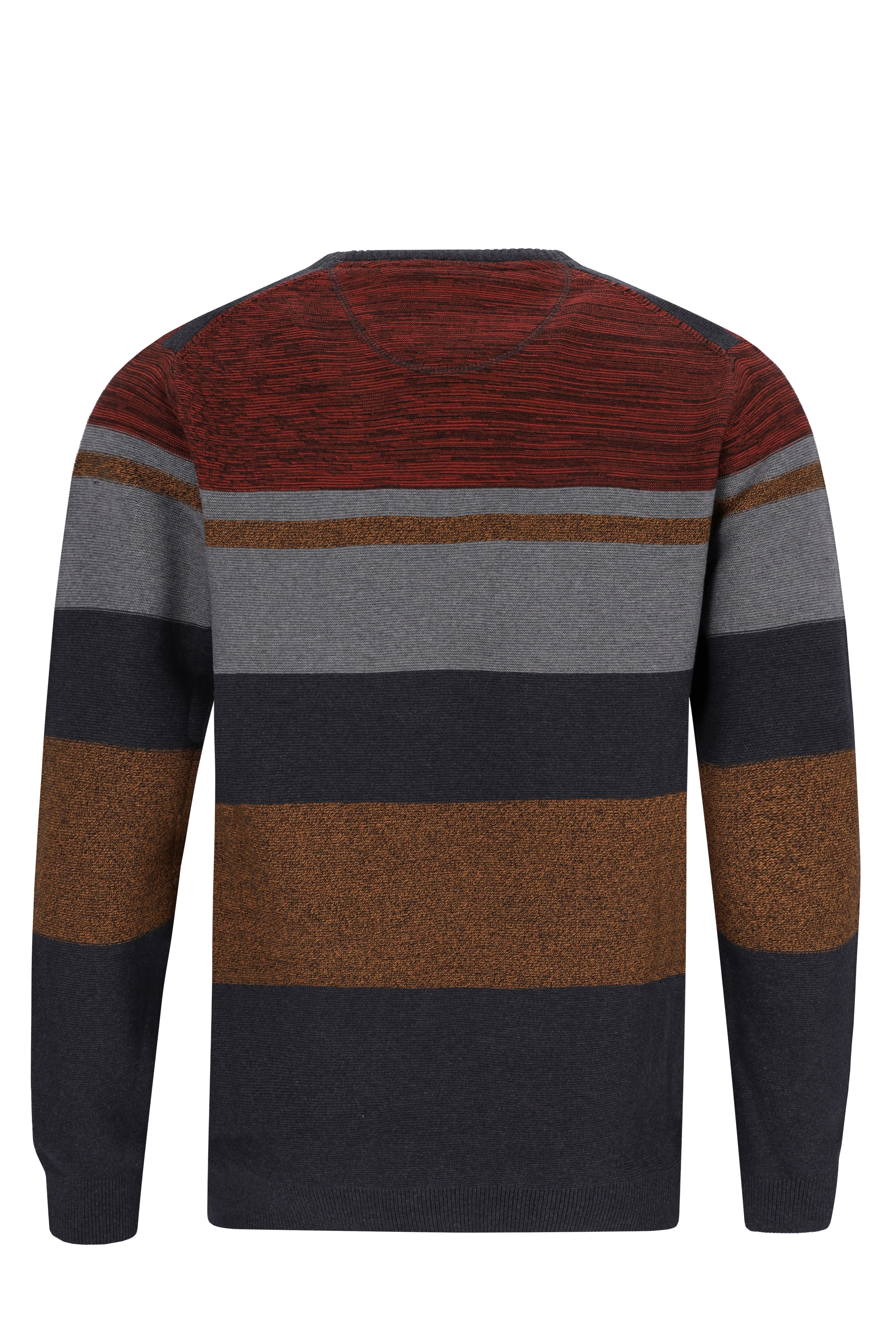 Gestreifter Rundhals-Pullover in Effektgarn - 27480-102-48 - Hajo Mode